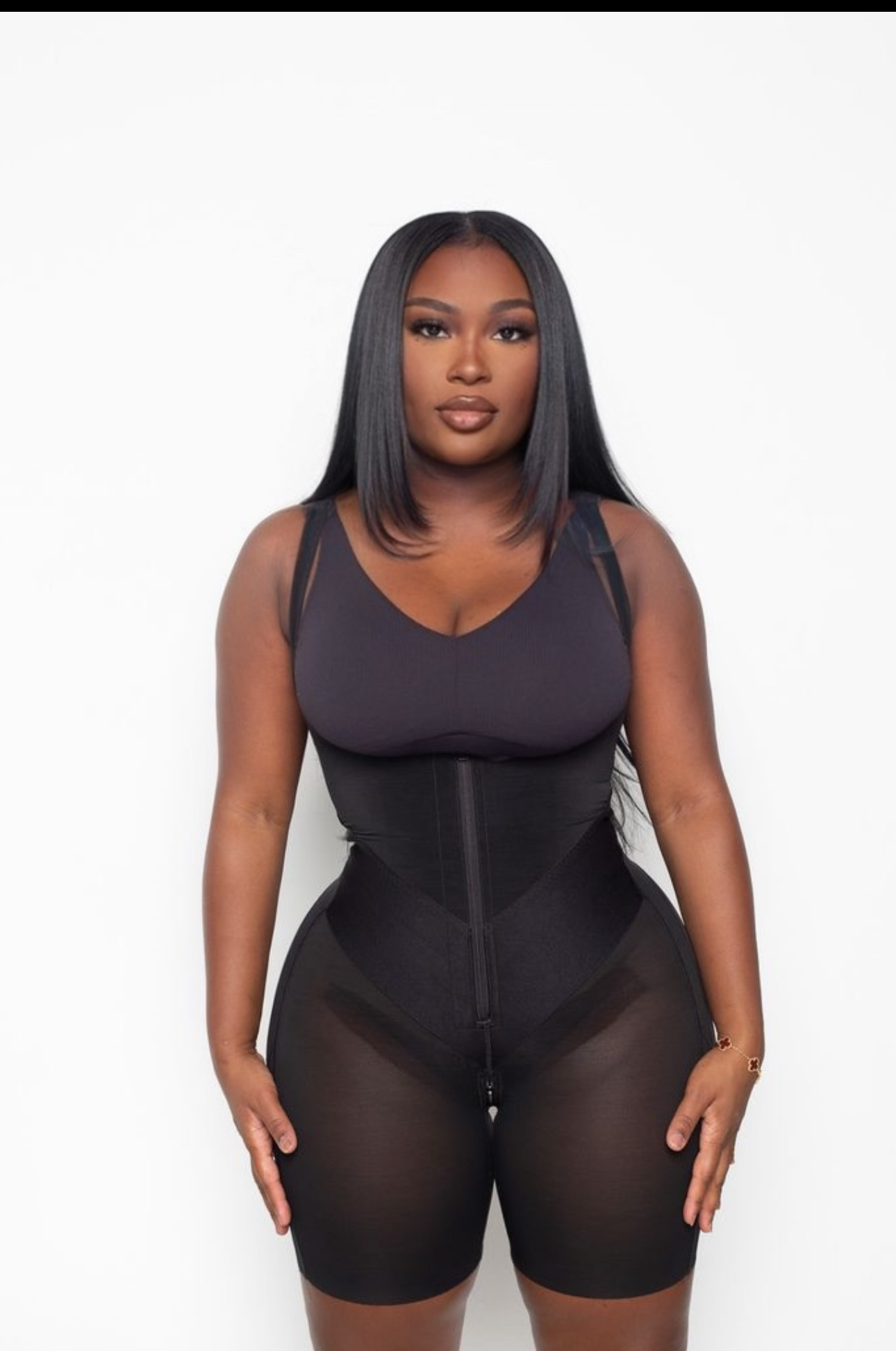 High compression sculpted full body shaper